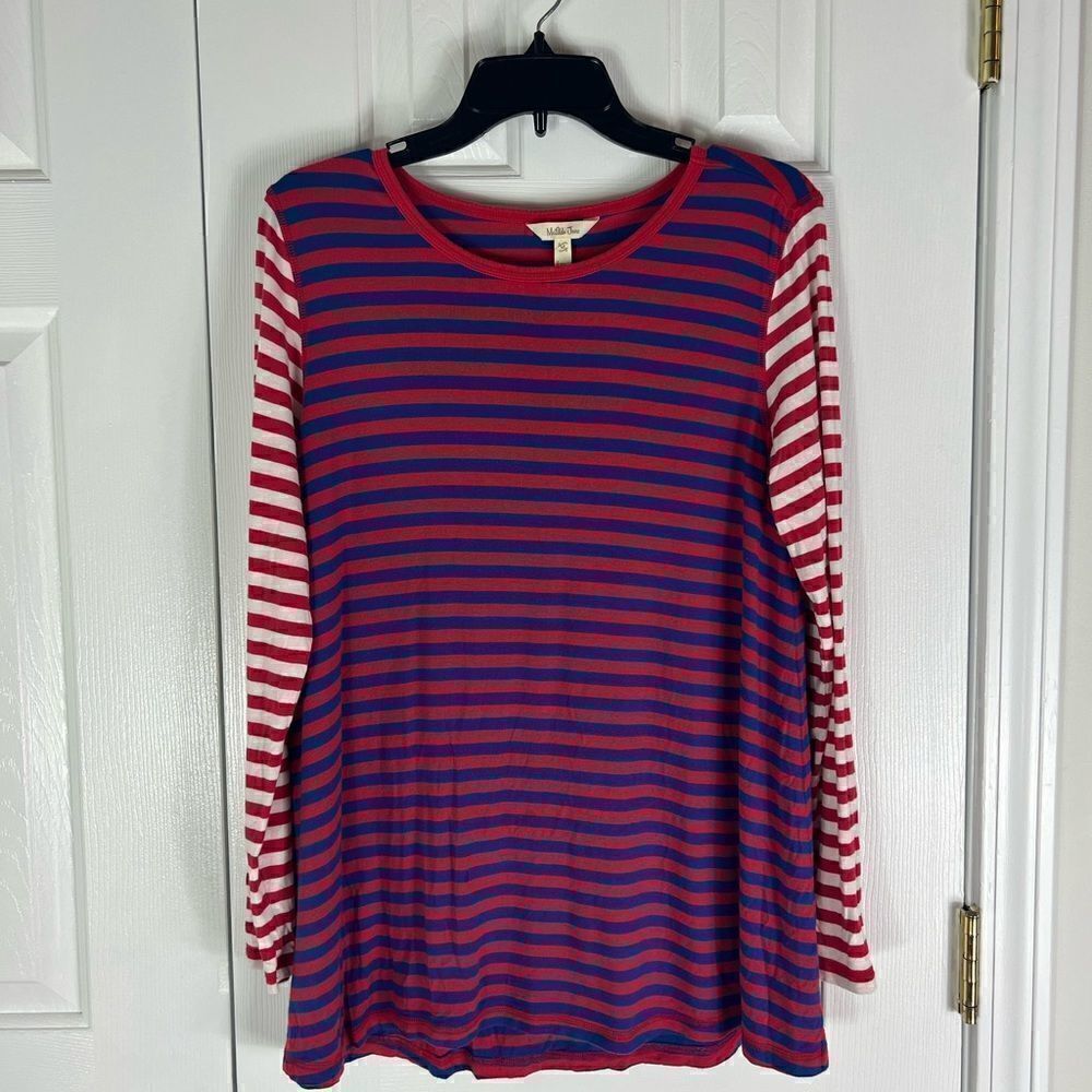 Matilda Jane Womens Colorblock Striped Blouse Size M